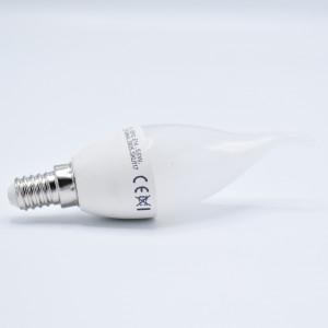 Bec LED flacara 5.5W (40W) cip Samsung, E14, C37T, 470 lm, lumina calda (3000K), opal, V-TAC