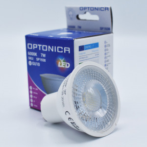 Bec led GU10 7W (33W), 500 lm, 38 grade, lumina rece (6000K), semiclar, Optonica