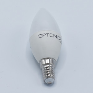 Bec led lumanare 6W (32W), E14, 480lm, lumina neutra (4500K), opal, Optonica
