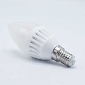 Bec led lumanare 9W (90W), E14, C37, 900 lm, lumina calda (3000K), opal, Kobi
