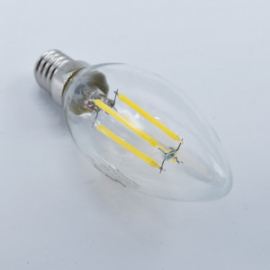 Bec led lumanare Vintage filament 4W (35W), E14, C35, 400lm, lumina neutra (4500K), clar, Optonica