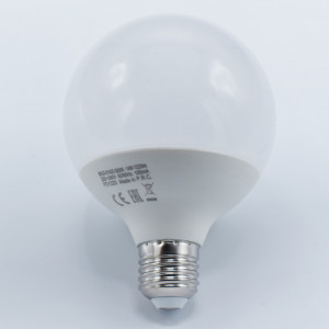 Bec led sferic 14W (85W), E27, G95, 1220lm, lumina calda (3000K), opal, Braytron