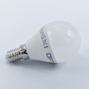 Bec led sferic 8.5W (60W), E14, G45, 806lm, lumina rece (6000K), opal, Optonica