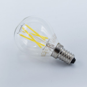 Bec led sferic Vintage filament 4W (32W), E14, G45, 400lm, lumina neutra (4500K), clar, Optonica