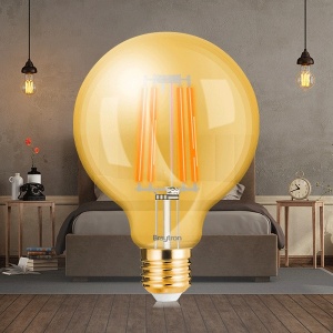 Bec LED Vintage Braytron, 6W(45W), G125, E27, 540 lm, lumina calda (2200K), sticla amber, clasa energetica F [2]- savelectro.ro