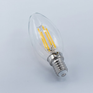 Bec led lumanare Vintage filament 4W (35W), E14, C35, 400lm, lumina calda (2700K), clar, Braytron