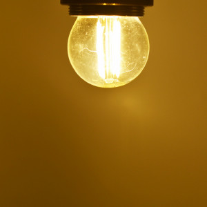 Bec led sferic Vintage filament 4W (27W), E27, G45, 400lm, lumina calda (2700K), clar, Optonica