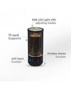 Boxa Bluetooth LED portabila, card microSD, aux, 6 trepte de lumini, 1200 mAh, V-TAC [2]- savelectro.ro