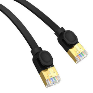 Cablu de retea Ethernet RJ45, Cat 7 UTP, plat, 5 m, negru, Baseus [2]- savelectro.ro