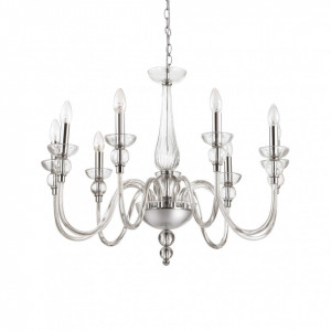 Candelabru Doge 044453, 9xE14, crom+transparent, IP20, Ideal Lux [1]- savelectro.ro