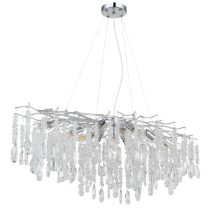 Candelabru Kinga 12xE14, cristale, 120 cm, IP20, argintiu, Globo Lighting [8]- savelectro.ro