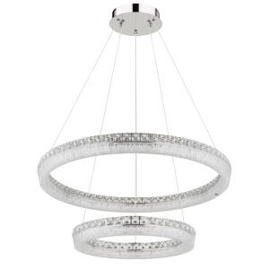 Candelabre, Candelabru LED Laurel, 72W, 6400 lm, lumina calda/neutra/rece, telecomanda, dimabil, IP20, crom+cristale, Globo Lighting - savelectro.ro