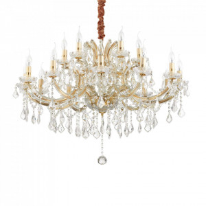Corpuri de Iluminat Interior, Candelabru Napoleon 167411, 18xE14, auriu+transparent, IP20, Ideal Lux - savelectro.ro