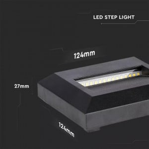 Corp led pentru trepte 2W, lumina naturala(4000 K), negru, patrat, protectie IP65, V-TAC [4]- savelectro.ro