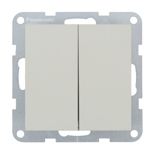 Prize si intrerupatoare, Intrerupator dublu 10A, IP20, Sandstone, Panasonic Karre Plus 55 Soft Touch - savelectro.ro