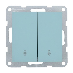 Prize si intrerupatoare, Intrerupator dublu cap scara 10A, IP20, Turcoaz, Panasonic Karre Plus 55 Soft Touch - savelectro.ro