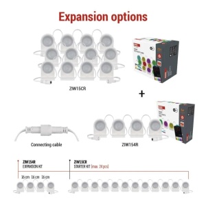 Kit Starter GoSmart 12 spoturi LED, 255 cm, 7 W, RGBIC + CCT, WiFi [15]- savelectro.ro