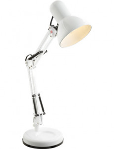 Corpuri de iluminat, Lampa de birou Famous 24881, cu intrerupator, orientabila, 1xE27, alba, IP20, Globo - savelectro.ro