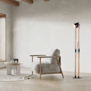 Lampadar BR-BV02-00014, cu intrerupator, 1xE27, negru+natural, IP20, Braytron [2]- savelectro.ro