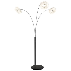 Lampadar LED Laurel, 35W, 2880 lm, lumina calda/neutra/rece, dimabil, IP20, negru mat+cristale, Globo Lighting