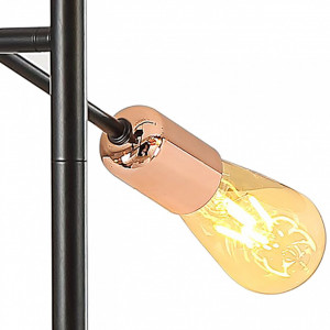 Lampadar Straight KL107009, cu intrerupator, 6xE27, negru+cupru, IP20, Klausen [3]- savelectro.ro