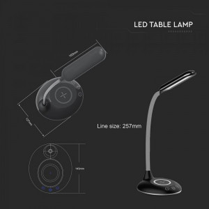 [Lichidare stoc]Lampa de birou LED 218604-VT, incarcare wireless, dimabila, 4W, 400lm, lumina calda, neutra, rece, neagra, IP20, V-TAC [5]- savelectro.ro