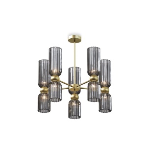 Lustra Antic 10xE14, IP20, aurie, sticla fumurie, Maytoni [7]- savelectro.ro