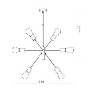 Lustra BR-BV04-00044, 6xE27, neagra, IP20, Braytron [4]- savelectro.ro