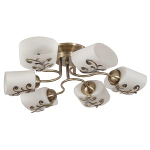 Lustre, Lustra Fantasy KL106009, 6xE27, bronz si alb opal, stil clasic, IP20 - savelectro.ro