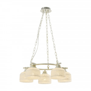 Lustre, Lustra Grass KL6627, 5xE27, alba+crom, IP20, Klausen - savelectro.ro