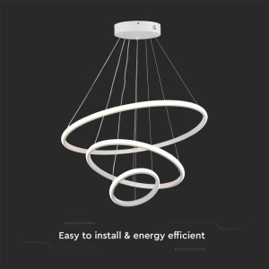 Lustra LED 8018-VT, 32W, 3880lm, lumina calda, IP20, alba, V-Tac [5]- savelectro.ro