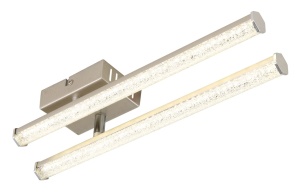 Lustra LED Kirina, 2 brate, 12W, 1000 lm, lumina neutra (4000 K), IP20, nichel mat/cristale, Globo Lighting [5]- savelectro.ro