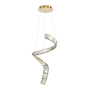 Corpuri de iluminat, Lustra LED Krone P097PL-L48BS3K, 48W, 3300lm, lumina calda, IP20, aurie+transparenta, Maytoni - savelectro.ro