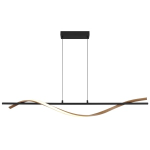 Lustra LED Watkins 30W, 1130 lm, lumina calda (3000K), 115 cm, neagra mat+imitatie lemn, Globo Lighting [5]- savelectro.ro