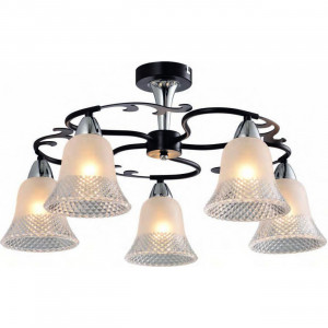 Corpuri de iluminat, Lustra Lidia KL6631, 5xE14, alba+neagra, IP20, Klausen - savelectro.ro