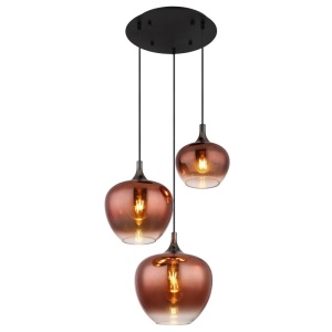 Lustra Maxy, 3xE27, IP20, negru mat/cupru, Globo Lighting