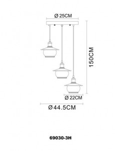 Lustra Nevis 69030-3H, 3xE27, bronz+transparenta, IP20, Globo [3]- savelectro.ro
