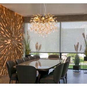 Lustra Queena 8xE14, cristale, Ø60 cm, IP20, aurie mat, Globo Lighting [5]- savelectro.ro