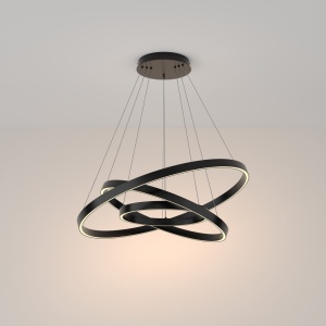 Lustre LED, Lustra Rim, 115W, lumina calda (3000K), neagra, Maytoni - savelectro.ro