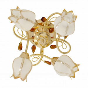 Lustre, Lustra Togo KL7068, 4xE14, alba+aurie, IP20, Klausen - savelectro.ro