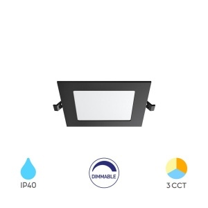Plafoniere LED, Panou LED incastrat patrat 4W, lumina calda/neutra/rece, negru, IP40, Braytron - savelectro.ro