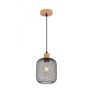 Corpuri de iluminat, Pendul Braytron BR-BV03-00014, 1xE27, lemn+negru - savelectro.ro