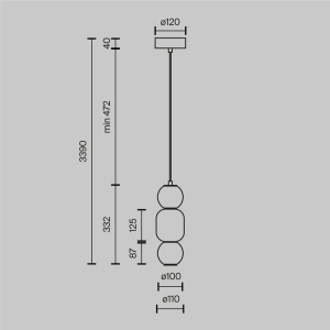 Pendul LED Drop MOD273PL-L16CH3K, 16W, 2000lm, lumina cald, IP20, crom, Maytoni [4]- savelectro.ro