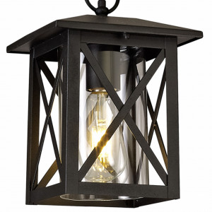 Pendul pentru exterior Hardy, 1 bec, dulie E27, neagra, transparenta, sticla, Klausen [2]- savelectro.ro