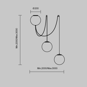 Pendul Twins, 26W, lumina calda (3000K), negru, Maytoni [9]- savelectro.ro
