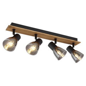 Plafoniere, Plafoniera Claude, 4xE14, IP20, lemn maro inchis, Globo Lighting - savelectro.ro