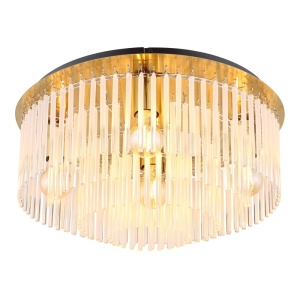 Plafoniere, Plafoniera Gorley, 5xE27, IP20, auriu mat/negru/opal transparent, Globo Lighting - savelectro.ro