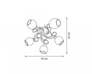 Plafoniera Kano KL100042, 5xE27, neagra, IP20, Klausen [2]- savelectro.ro