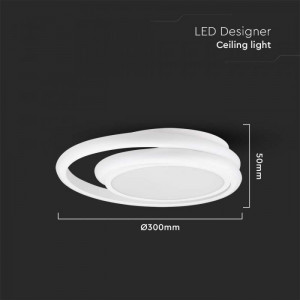 Plafoniera LED alba, rotunda, 24W, 2560lm, lumina neutra (4000K), IP20, V-Tac [4]- savelectro.ro