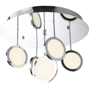 Plafoniere, Plafoniera LED Andromeda 5 KL6420, 32W, 3200K, crom + crem, LED integrat, stil modern, Klausen - savelectro.ro